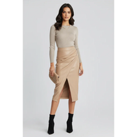 Tamara | Damen Rock Plissee Mit Schlitz Modern in Beige