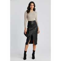 Tamara | Damen Rock Plissee Mit Schlitz Modern in Schwarz