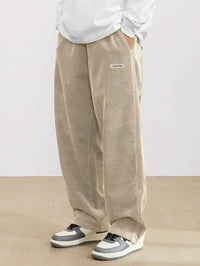 Tom | Herren Weite Baggy Hose Verstellbarer Bund in Beige