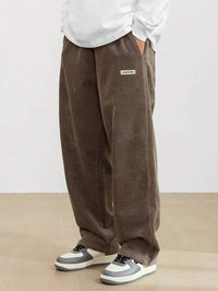 Tom | Herren Weite Baggy Hose Verstellbarer Bund in Braun