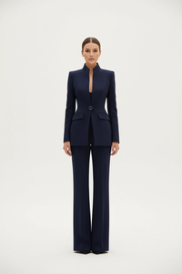 Belina | Damen Premium Anzug Set Maßgeschneidert Elegant Business in Marineblau