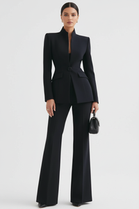 Belina | Damen Premium Anzug Set Maßgeschneidert Elegant Business in Schwarz