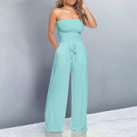 Ingrid | Damen Jumpsuit Off-Shoulder Trendy Modern Sommer Festlich in Blau