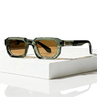 Unisex-Sonnenbrille mit rechteckigem Rahmen in Grün
