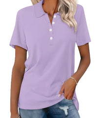 Valeria | Damen Kurzarm Poloshirt in Lila