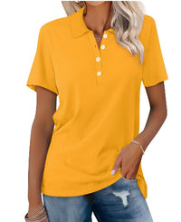 Valeria | Damen Kurzarm Poloshirt in Gelb