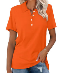 Valeria | Damen Kurzarm Poloshirt in Orange