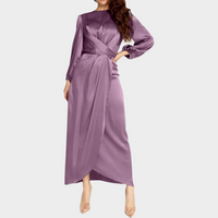Vanessa - Damen Langes Abendkleid mit eleganten langen Ärmeln in Violett