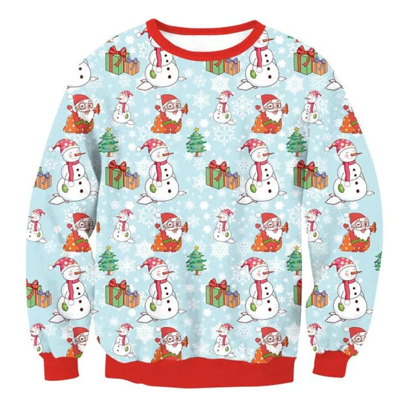 Joris - Warmer Strickpullover mit lustigem 3D-Weihnachtsmotiv für Männer und Frauen