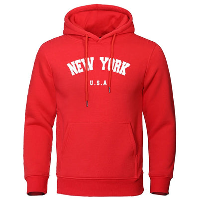 Espen - Übergroßer Pullover mit Kapuze und New York USA Buchstabenaufdruck für Männer und Frauen