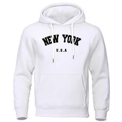 Espen - Übergroßer Pullover mit Kapuze und New York USA Buchstabenaufdruck für Männer und Frauen