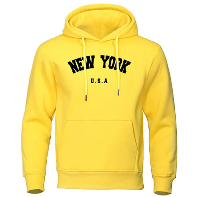 Espen - Übergroßer Pullover mit Kapuze und New York USA Buchstabenaufdruck für Männer und Frauen