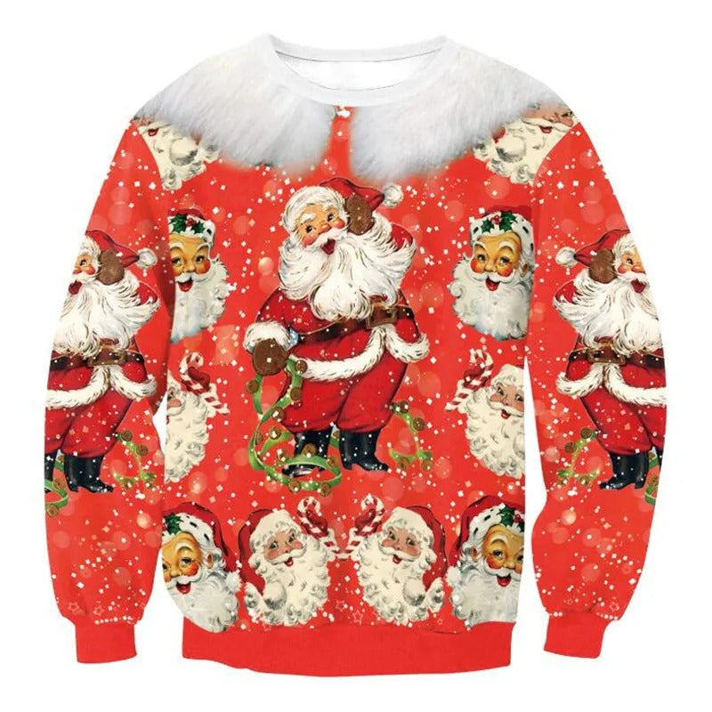 Joris - Warmer Strickpullover mit lustigem 3D-Weihnachtsmotiv für Männer und Frauen