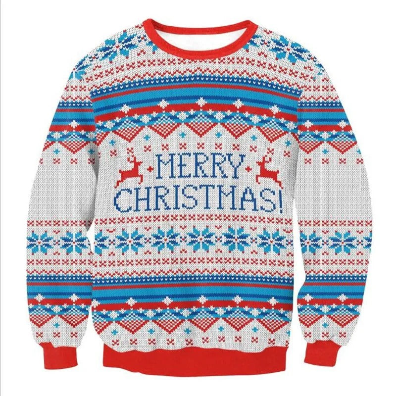 Joris - Warmer Strickpullover mit lustigem 3D-Weihnachtsmotiv für Männer und Frauen