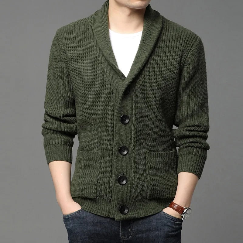 Colin - Herren Strick-Cardigan mit Schalkragen