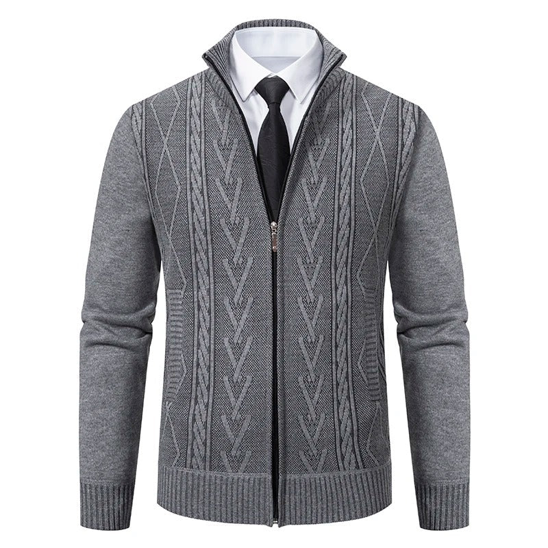 Karl - Herren Strickjacke mit Zopfmuster