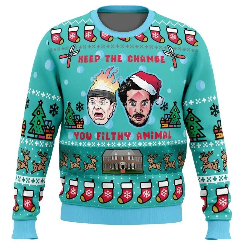 Mark - Herren Weihnachtspullover im Retro-Filmstil