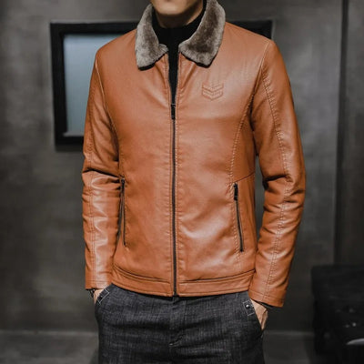 Bruce - Herren Lederjacke mit warmem Innenfutter