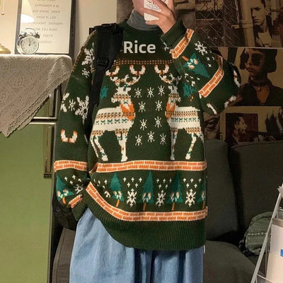 Annalise - Damen Weihnachtspullover im Retro-Look mit Rentiermotiv