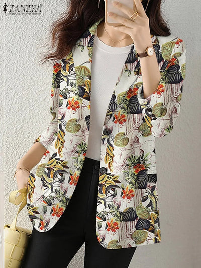 Lena - Damenblazer - Verspieltes Blumenmuster für fröhliche Looks