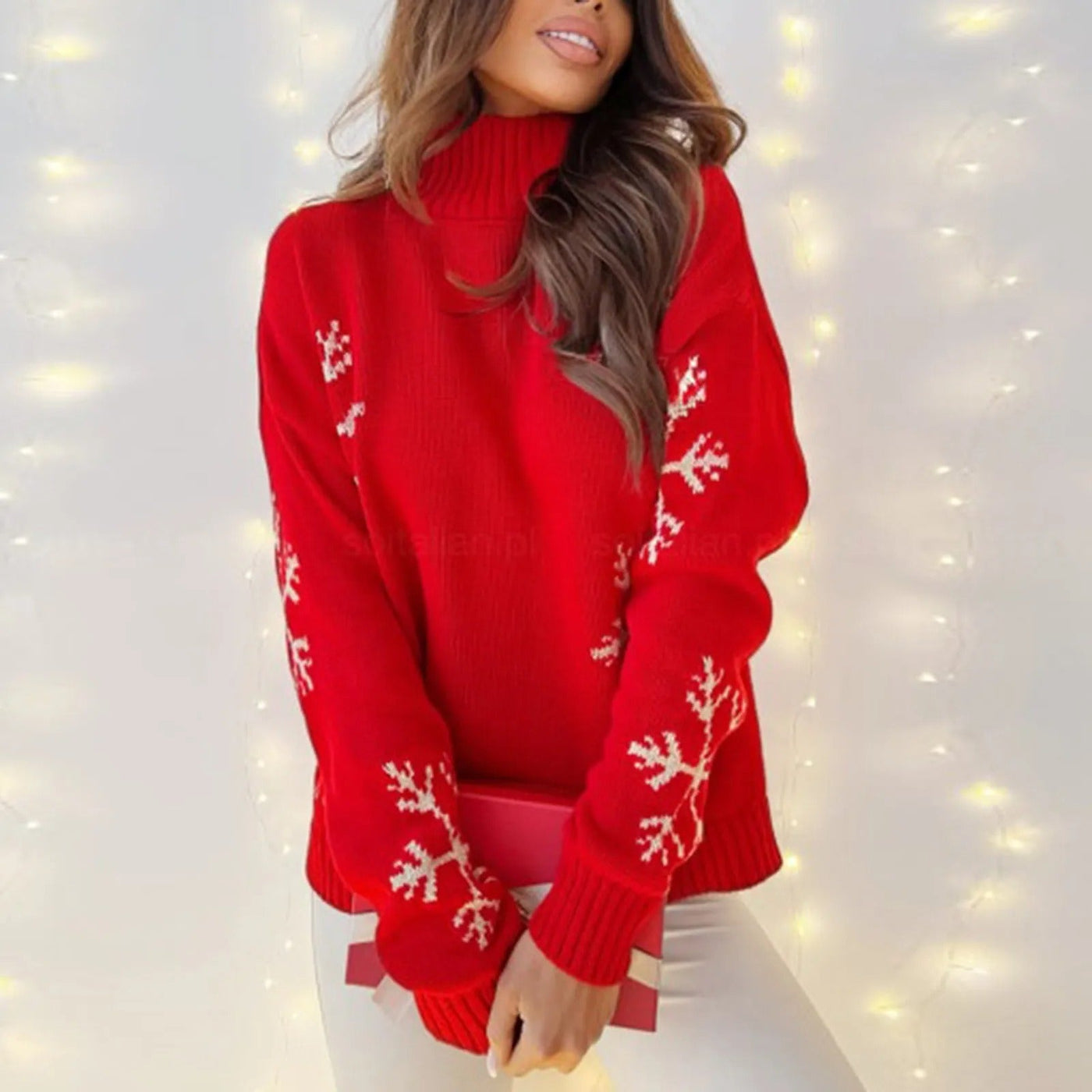 Eliana - Damen Weihnachtspullover mit Eleganten Schneeflocken-Details