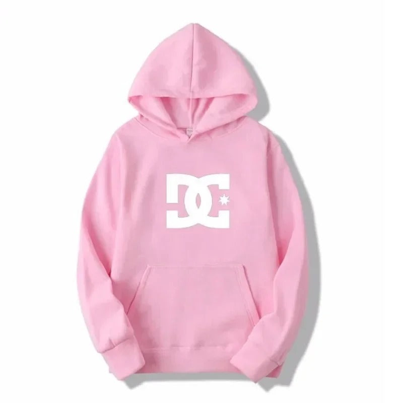 Kim - Kapuzenpulli mit Lockerer Passform und DC Buchstabenaufdruck für Männer und Frauen