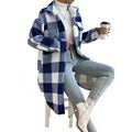Bella - Damen Kuschelige Karojacke in Longform