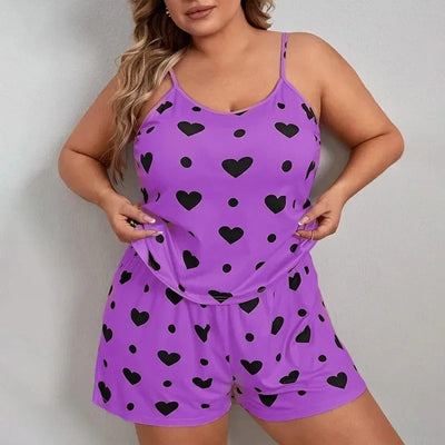 Valentina - Damen Schlafanzug-Set mit Herzmuster
