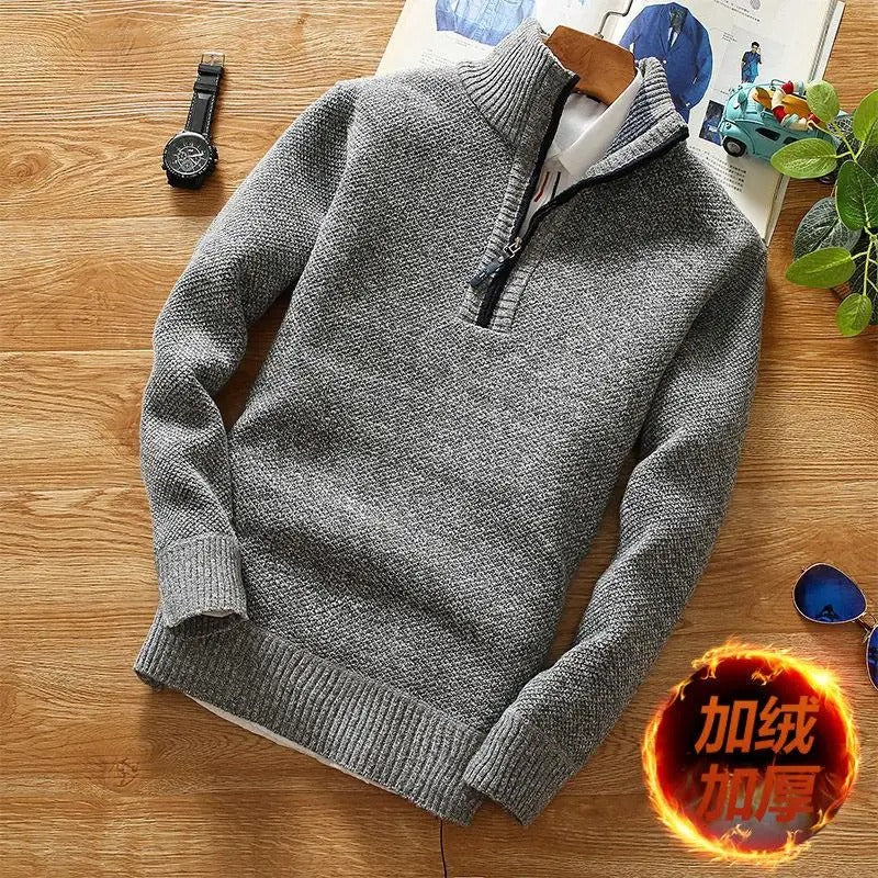 Oliver - Herren Strickpullover mit Reißverschlusskragen