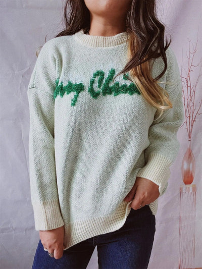 Nadine - Damen Weihnachtspullover mit Schriftzug