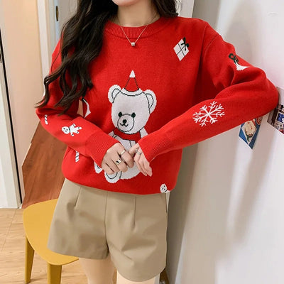 Leonie - Damen Weihnachtspullover mit Bärenmotiv