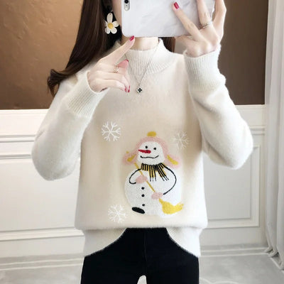 Vera - Damen Pullover mit Schneemann-Motiv