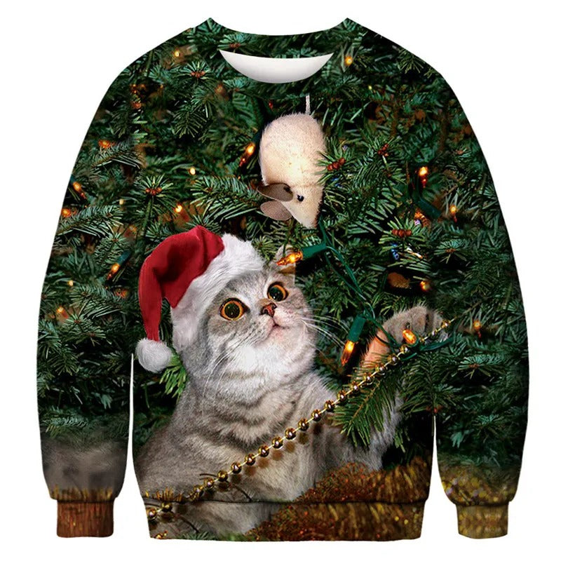 Boris - Warmer Pullover mit 3D-Weihnachtsmotiv für Männer und Frauen