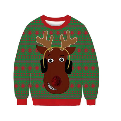 Bernhard - Warmer Pullover mit Rundhalsausschnitt und Weihnachtsmotiv für Kinder