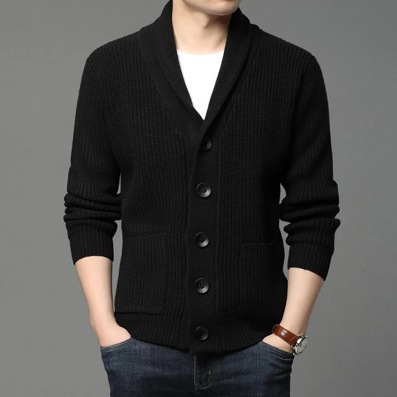 Colin - Herren Strick-Cardigan mit Schalkragen
