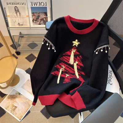 Viviana - Damen Weihnachtspullover mit Stilvollem Tannenbaum-Design