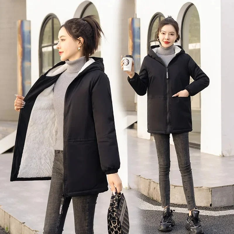 Nora - Damen Parka mit Fleecefutter und Kapuze