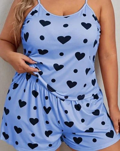 Valentina - Damen Schlafanzug-Set mit Herzmuster