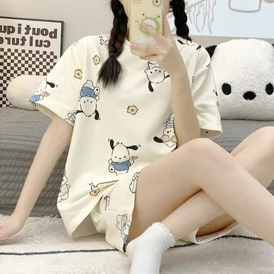Tilda - Damen Nachtshirt mit Cartoon-Print