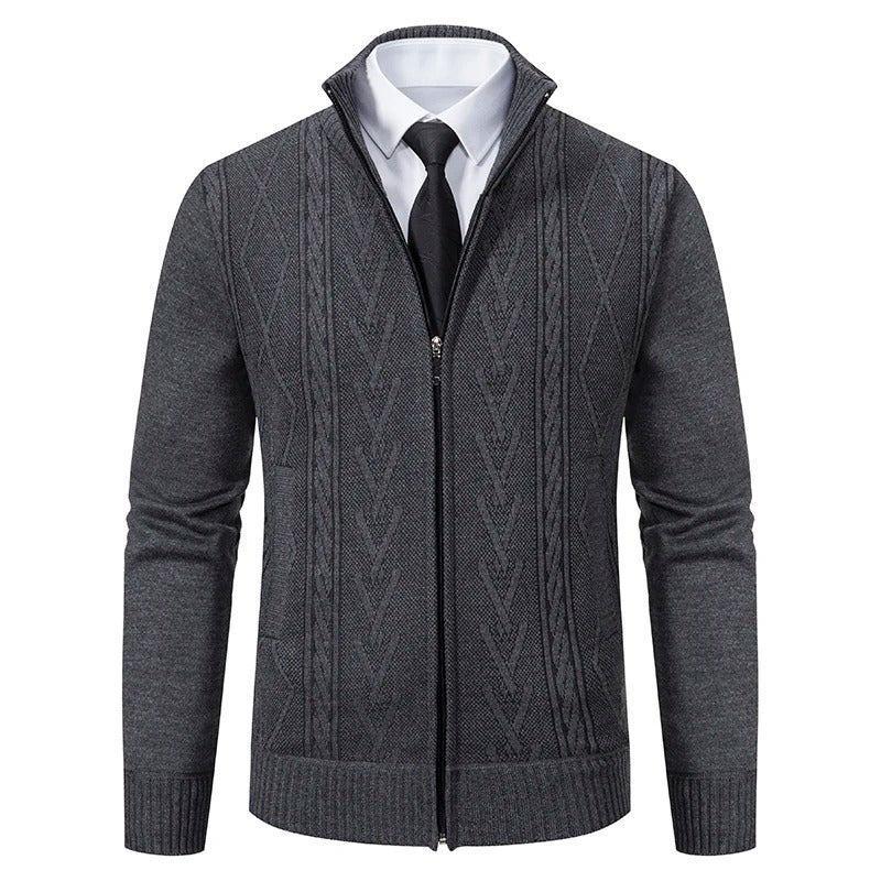 Karl - Herren Strickjacke mit Zopfmuster