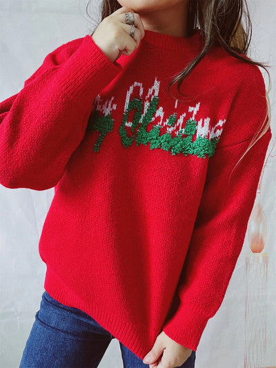 Nadine - Damen Weihnachtspullover mit Schriftzug