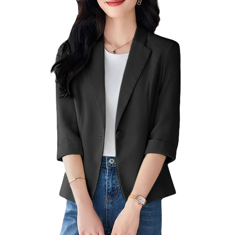 Sarah - Eleganter Blazer mit Schmaler Passform und goldenem Knopf für Frauen