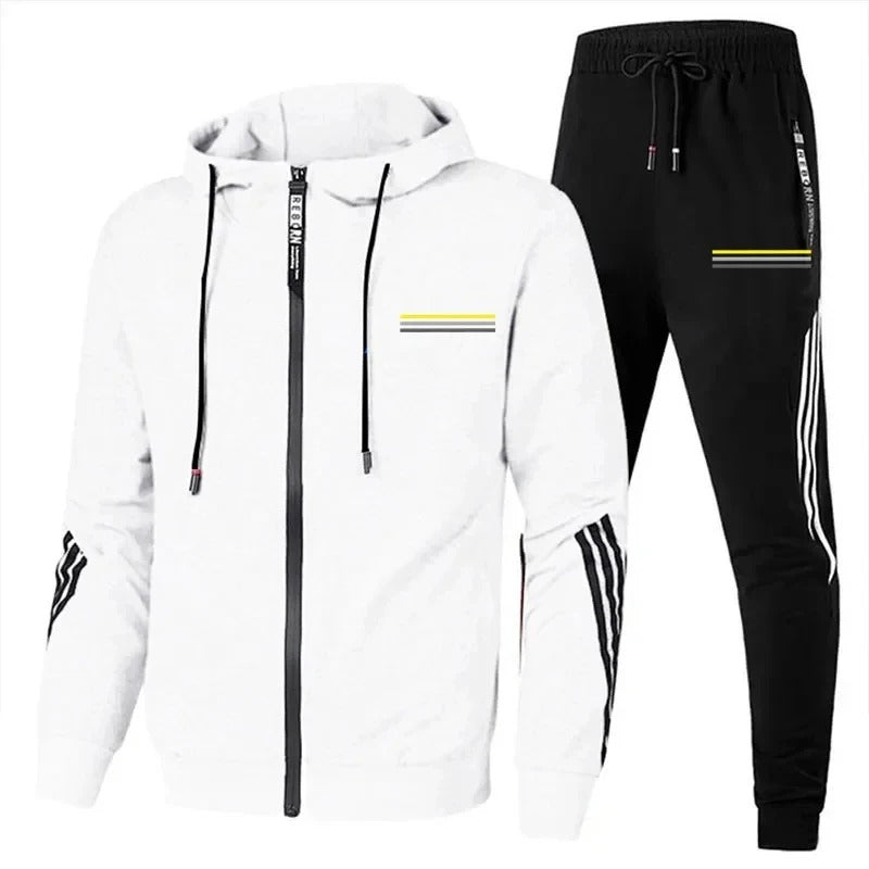 Erik - Trainingsanzug Set mit Reißverschluss-Pullover mit Kapuze und Jogginghose für Männer
