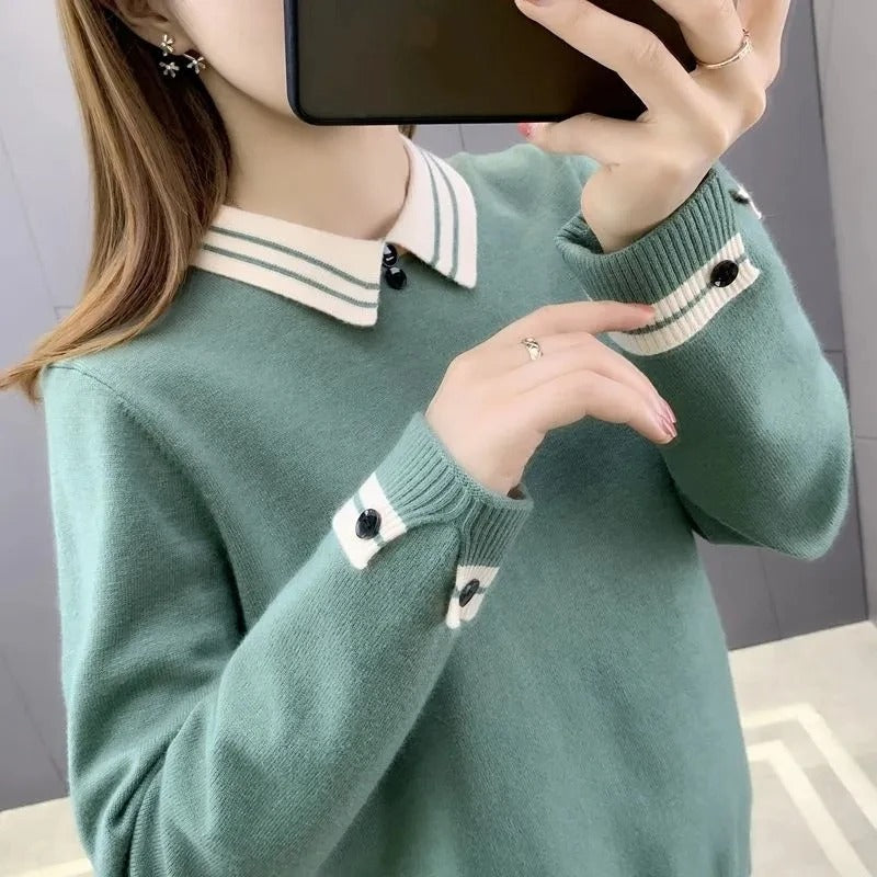 Isabelle - Eleganter Pullover mit Kragen für Damen