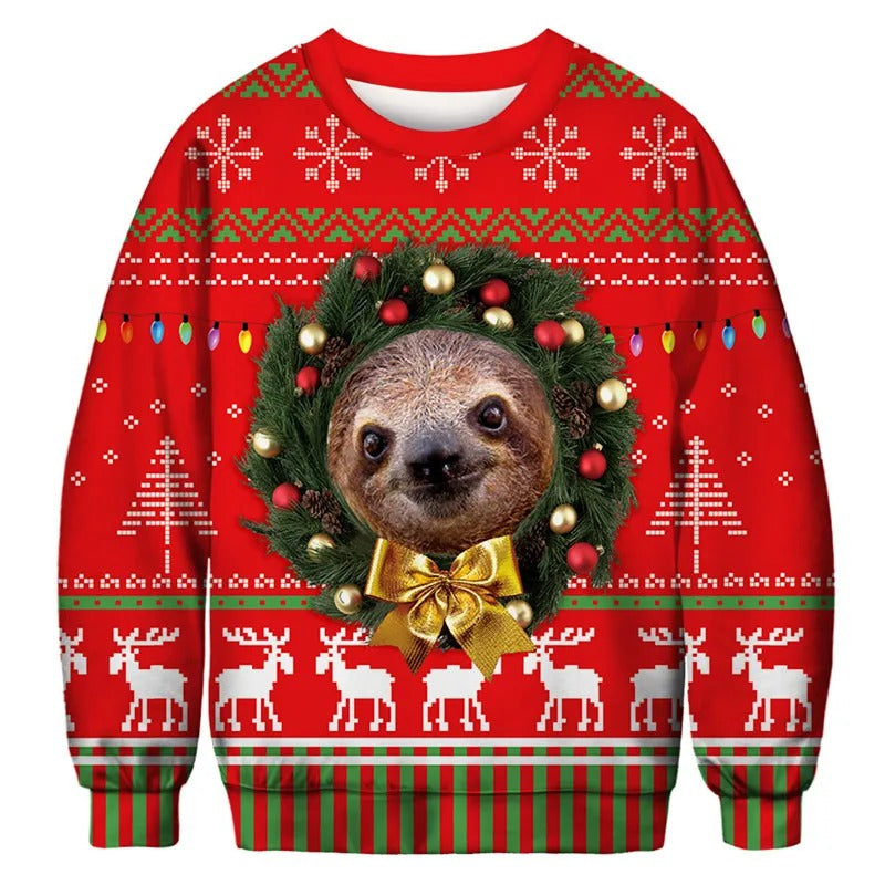 Boris - Warmer Pullover mit 3D-Weihnachtsmotiv für Männer und Frauen