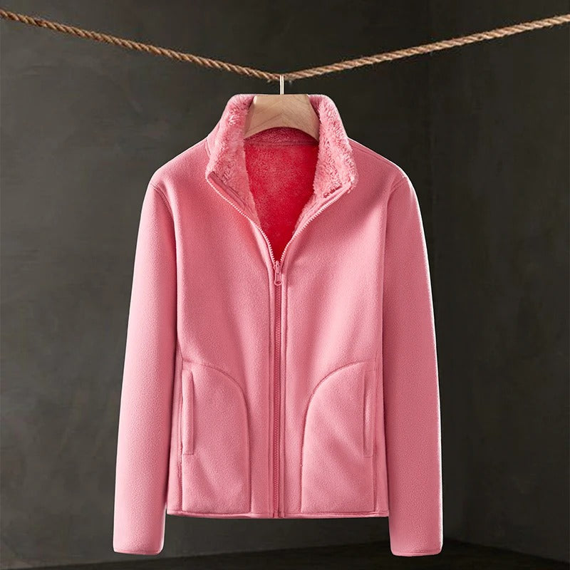 Lina - Damen Fleecejacke mit Stehkragen