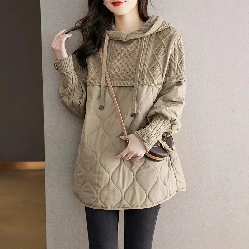 Lana - Damen Gefütterter Hoodie mit Steppdesign