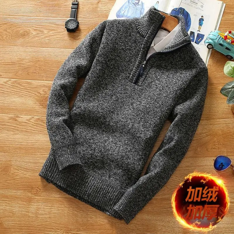 Oliver - Herren Strickpullover mit Reißverschlusskragen