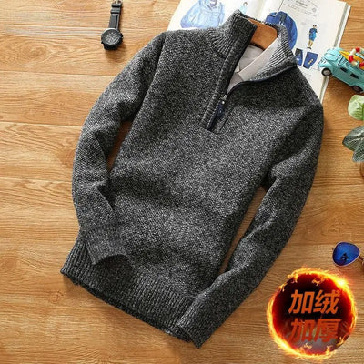 Oliver - Herren Strickpullover mit Reißverschlusskragen