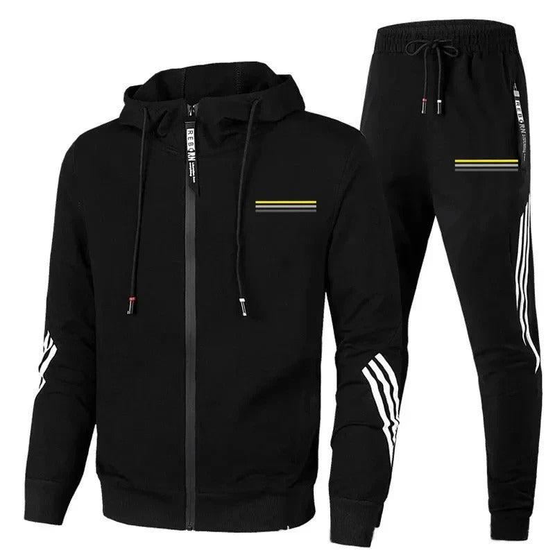 Erik - Trainingsanzug Set mit Reißverschluss-Pullover mit Kapuze und Jogginghose für Männer